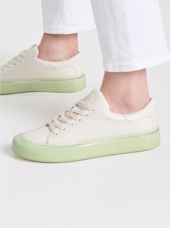 Vince Shoes - Vince White Leather Platform Sneakers Mint Green Sole Lace Up Shoes US 9.5